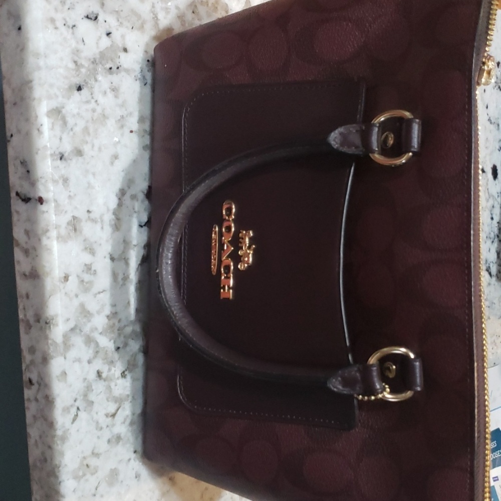 Coach purse dark burgandy